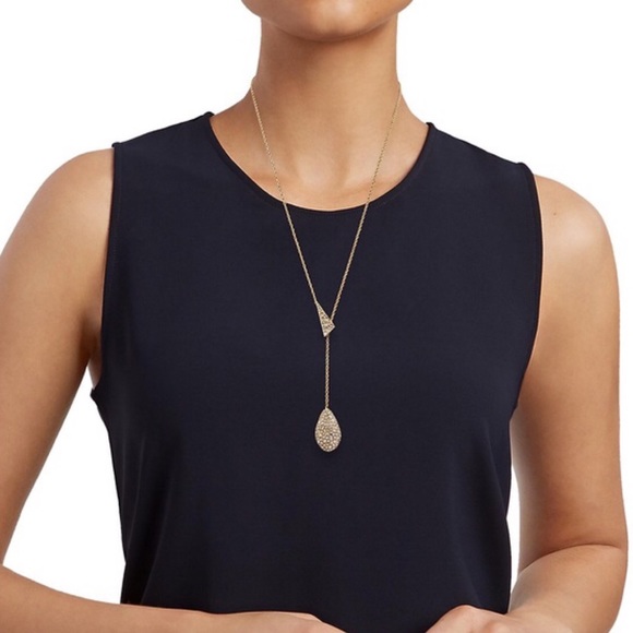 ALEXIS BITTAR • Crystal Teardrop Lariat Necklace - Picture 5 of 6